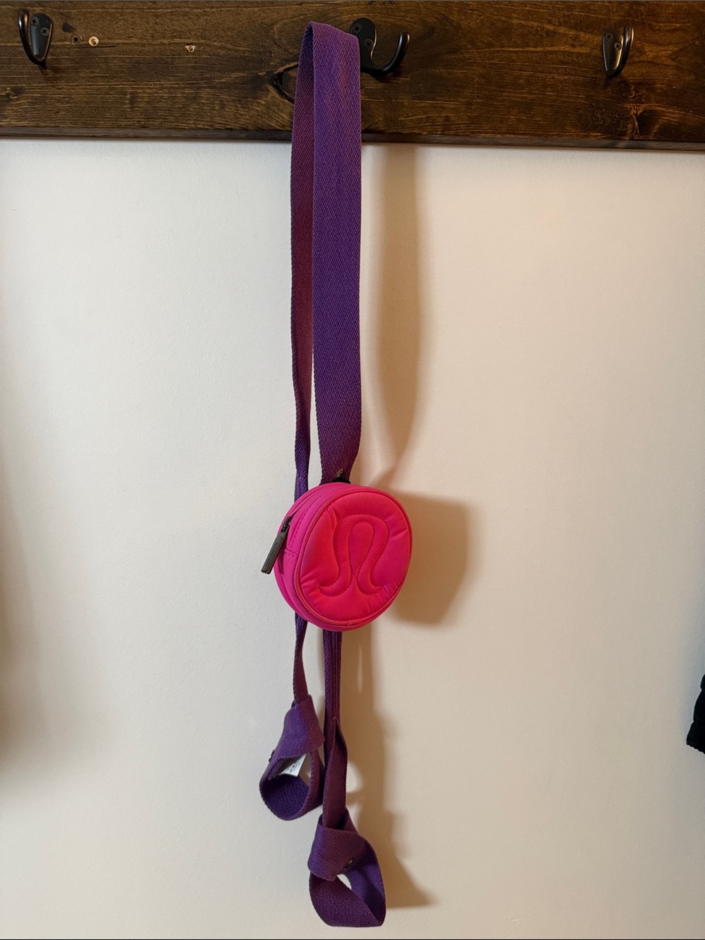 lululemon athletica Pink Round Pouch with Purple Yoga Mat Strap
